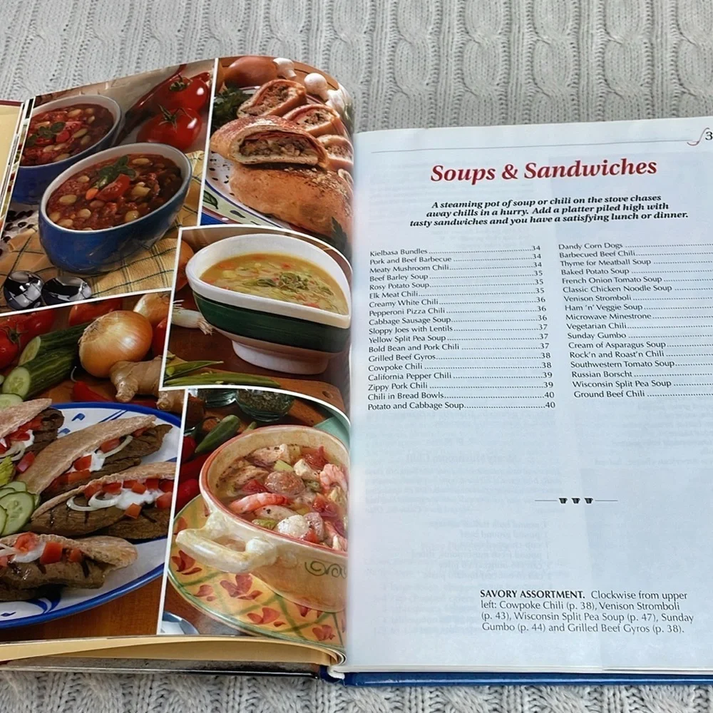 Taste of Home hardback cookbooks. ‘02 & ‘05. Annual recipes colored pics family